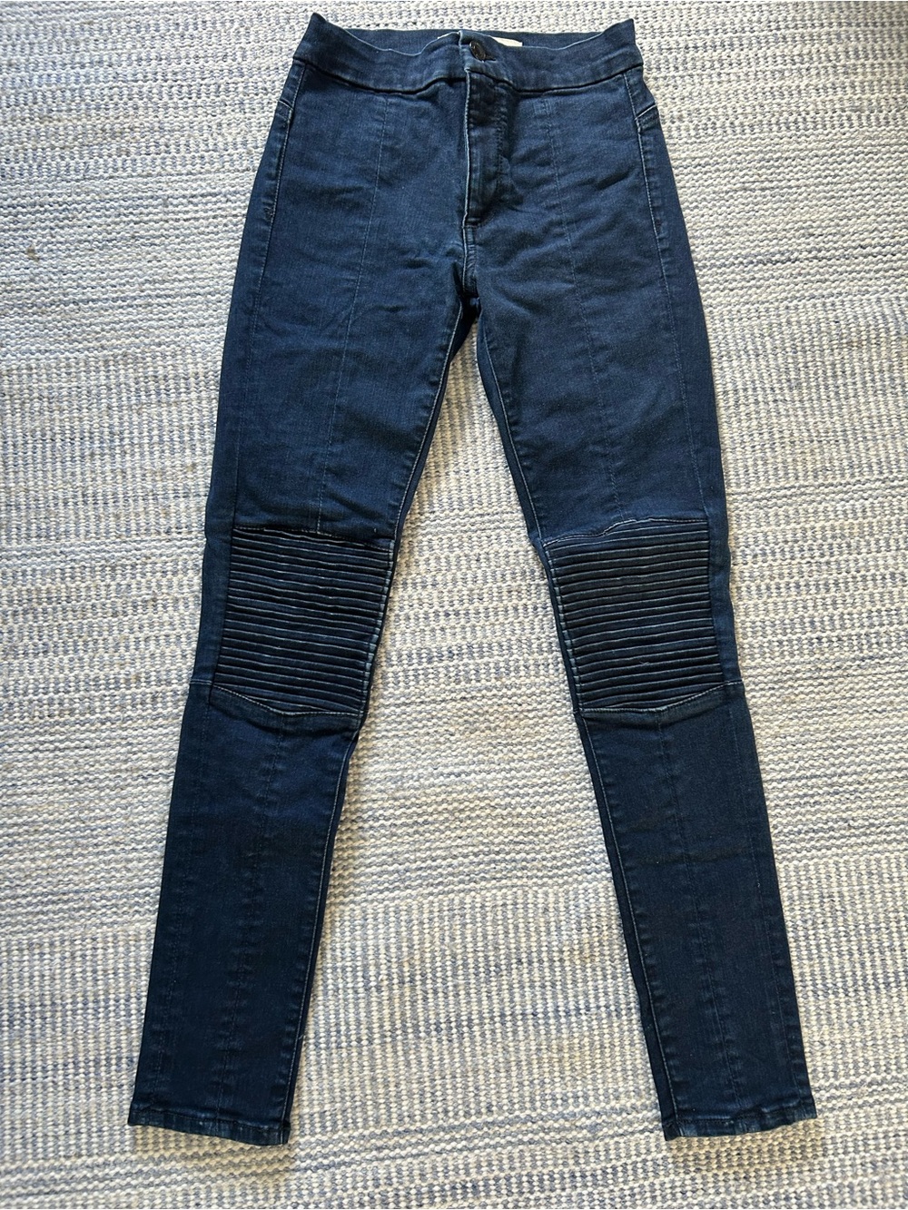 GAP Dark Blue Skinny Moto Jeans with Ribbed Knee Panels